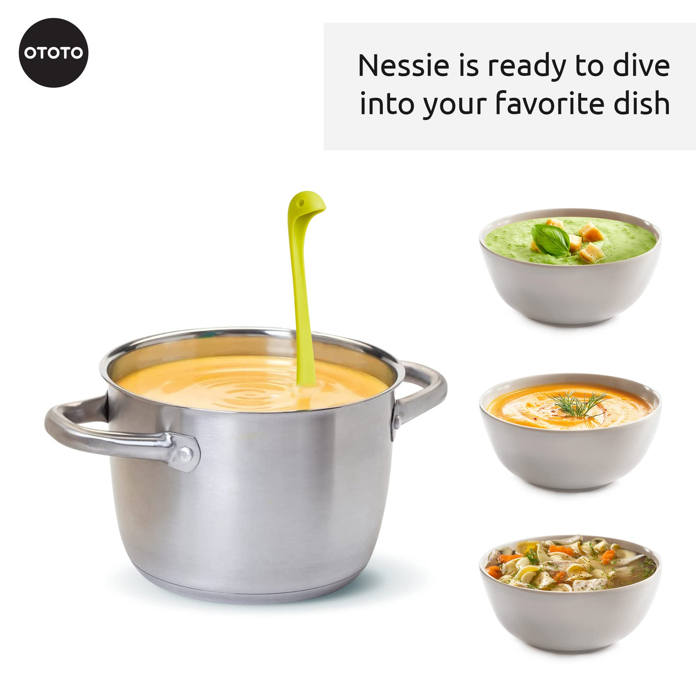 OTOTO The Original Nessie Ladle - Soup Ladle, Cute Gifts, Funny Kitchen Gadgets, Loch Ness design, Cooking Gifts for Mom - Cute and Practical Kitchen Utensils - Unique Gifts for Women