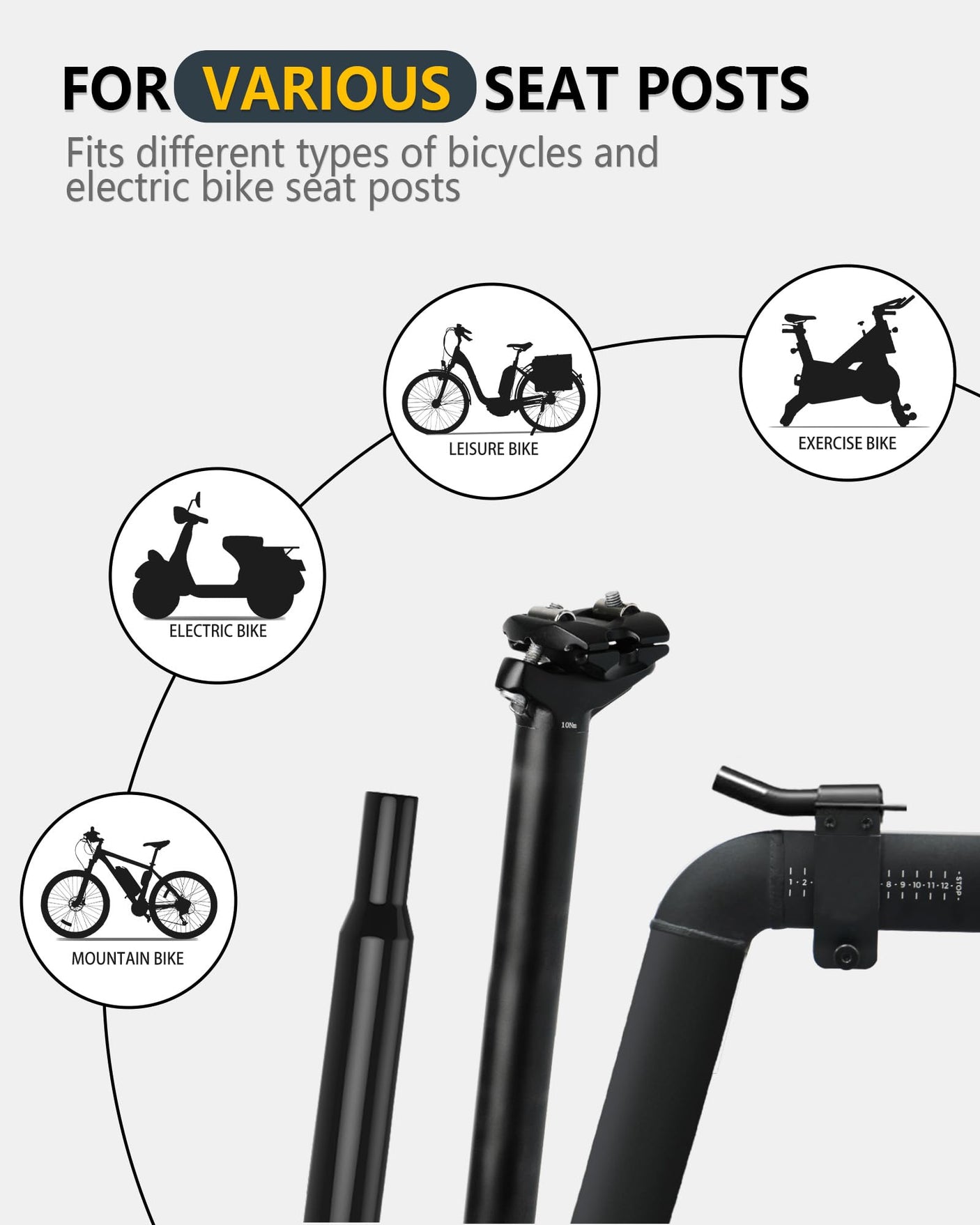 YLG Oversized Comfort Bike Seat Comfortable Replacement Bike Saddle Memory Foam Soft Bike Saddle Waterproof Universal Fit Bicycle Seat for Women Men