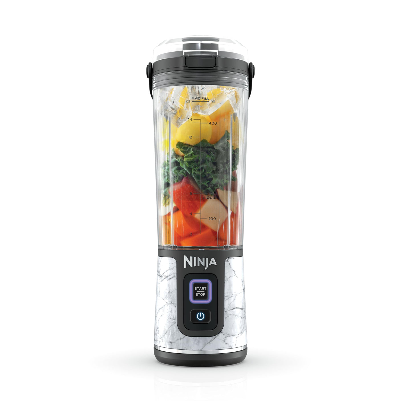 Ninja BC155PS Blast Two-Pack Portable Blender, Cordless, 18oz. Vessel, Personal Blender-for Shakes & Smoothies, BPA Free, Leakproof-Lid & Sip Spout, Rechargeable, Dishwasher Safe Parts, Peach & Stone