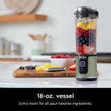 Ninja BC155PS Blast Two-Pack Portable Blender, Cordless, 18oz. Vessel, Personal Blender-for Shakes & Smoothies, BPA Free, Leakproof-Lid & Sip Spout, Rechargeable, Dishwasher Safe Parts, Peach & Stone