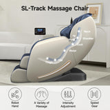 Real Relax Massage Chair Favor-06, Full Body Zero Gravity SL-Track Shiatsu Massage Recliner Chair with APP Control, Brown
