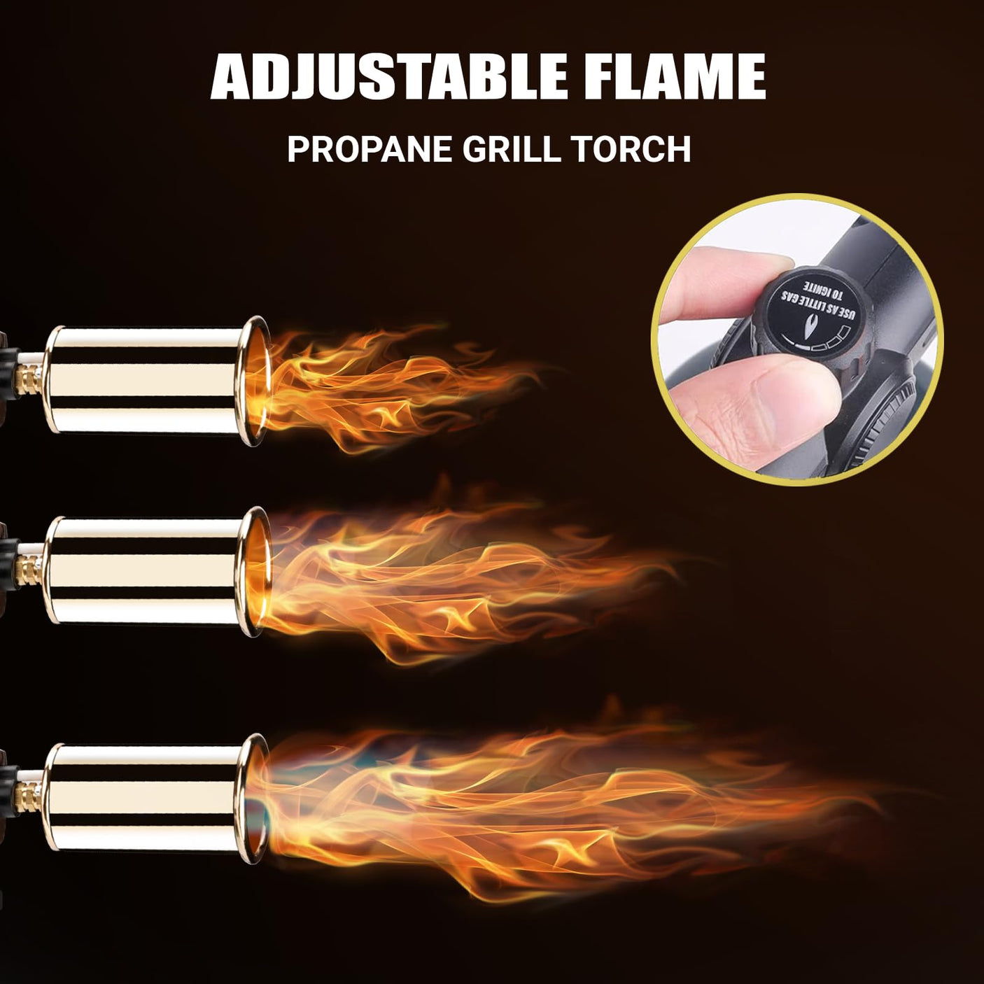 Powerful Grill Torch Gun | Propane Torch Gun, Adjustable Flamethrower | Blowtorch for BBQ, Camping, Charcoal Lighter & Fire Starter, 800,000BTU