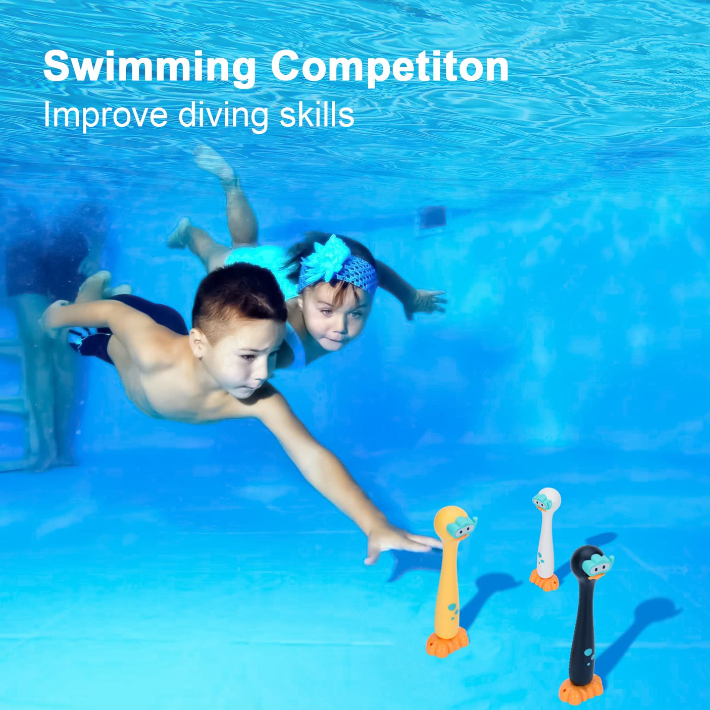 Summer Pool Toys Underwater Diving Games Dive Sticks Duck 3-Pack