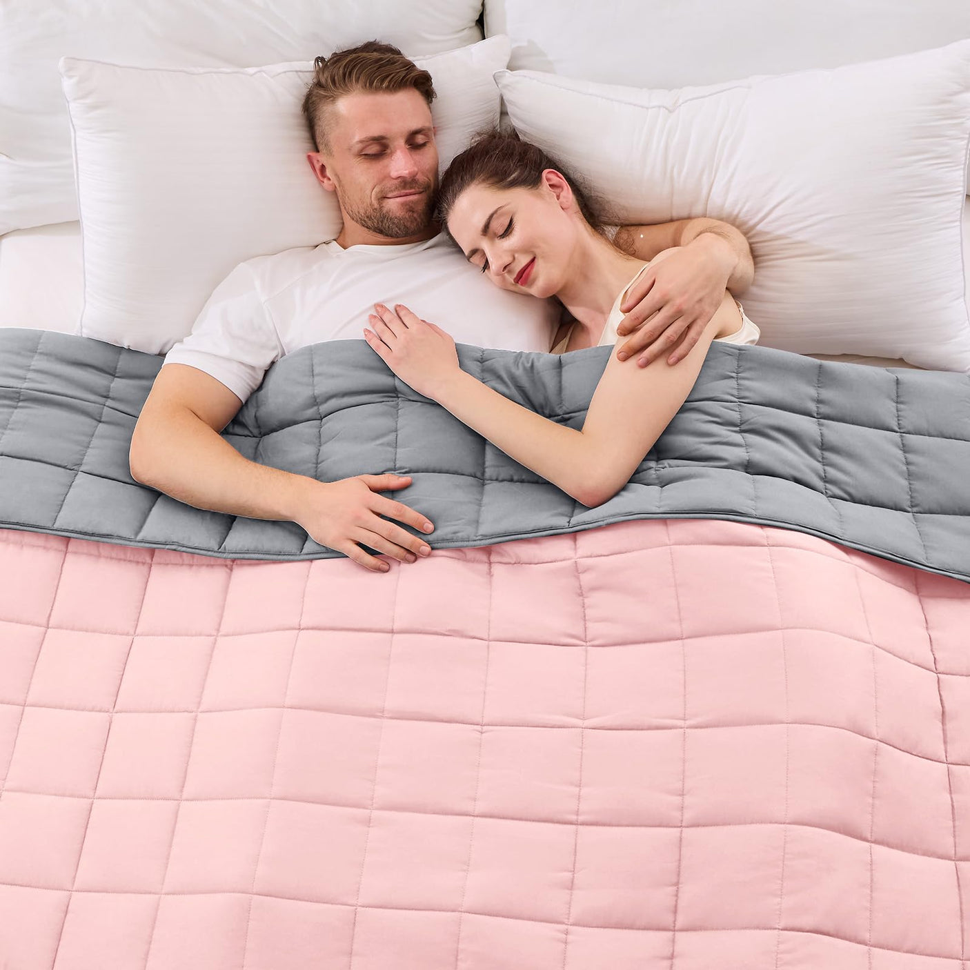 yescool Weighted Blanket for Adults (20 lbs, 60” x 80”, Blue) Cooling Heavy Blanket for Sleeping Perfect for 190-210 lbs, Queen Size Breathable Blanket with Premium Glass Bead, Machine Washable