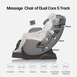 Real Relax 2024 Dual Core S Track Full Body Zero Gravity Massage Chair Recliner with App Control, Black