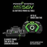 EGO Power+ ST1502SA 15-Inch 56-Volt Cordless String Trimmer with Rapid Reload and Split Shaft 2.5Ah Battery and Charger Included, Black
