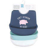 Hudson Baby Unisex Baby Silicone Bibs, Perfect Gentlemen, One Size