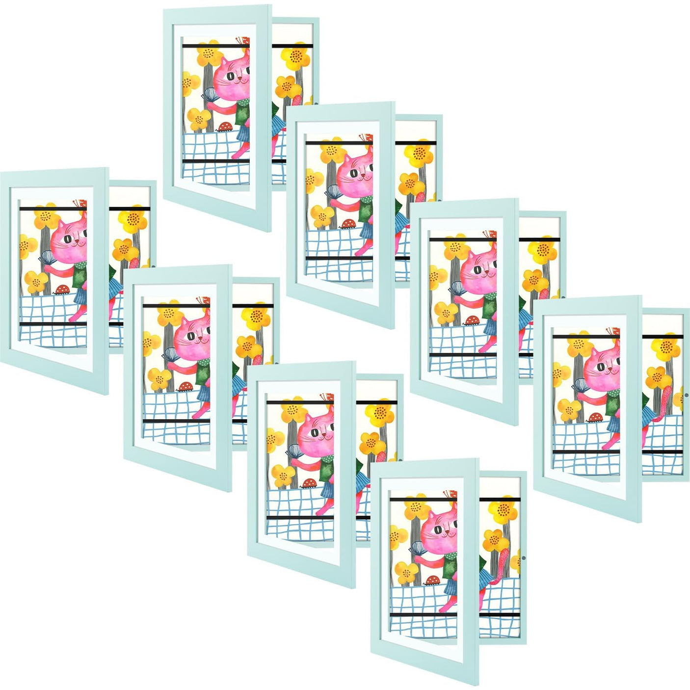 Golden State Art, 10x12.5 Kids Art Frames, Front-Opening Picture Frame Great for Kids Drawings, Artworks, Children Art Projects, Schoolwork, Home or Office (Walnut Set of 2)