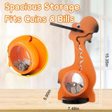 Wooden Dinosaur Piggy Bank Boalord for Boys Kids Girls Clear Big Belly Animal Coin Bank for Toddler Real Money Toy（Dino-Blue）