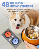 Dog Buttons for Communication, 8 Pcs Dog Talking Button Set, 30s Recordable Voice Pet Buzzer Training Buttons, Speaking Button for Dogs with Waterproof Anti-Slip Dog Button Mat and 48 Scene Stickers