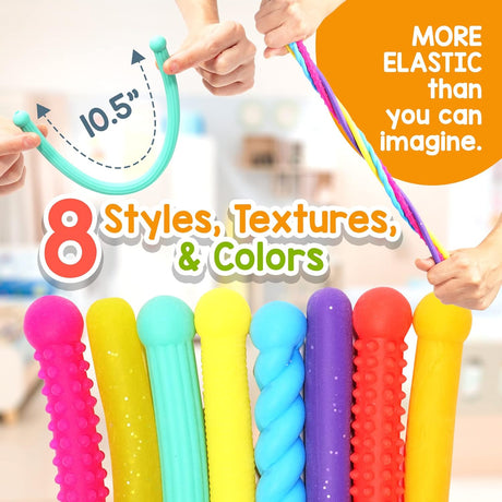 Sensory Autism Toys for Kids - Textured Stretchy Sensory Fidget Toys for Stress Anxiety - Sensory Toys Special Needs for Autistic Autism Children Toddlers Boys Girls, Treasure Box Classroom & Travel