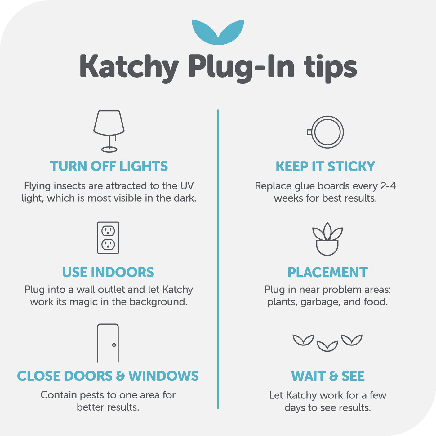 Katchy Indoor Insect Trap - Catcher & Killer for Mosquitos, Gnats, Moths, Fruit Flies - Non-Zapper Traps for Inside Your Home - Catch Insects Indoors with Suction, Bug Light & Sticky Glue (Black)