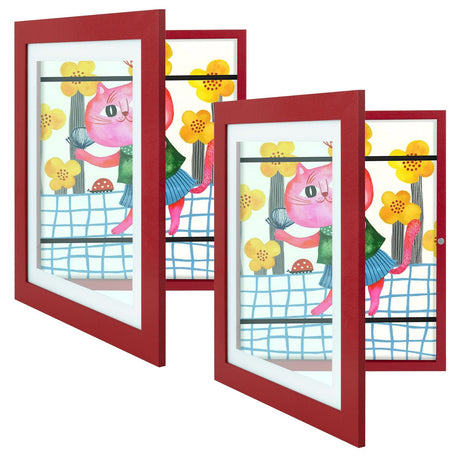 Golden State Art, 10x12.5 Kids Art Frames, Front-Opening Picture Frame Great for Kids Drawings, Artworks, Children Art Projects, Schoolwork, Home or Office (Walnut Set of 2)