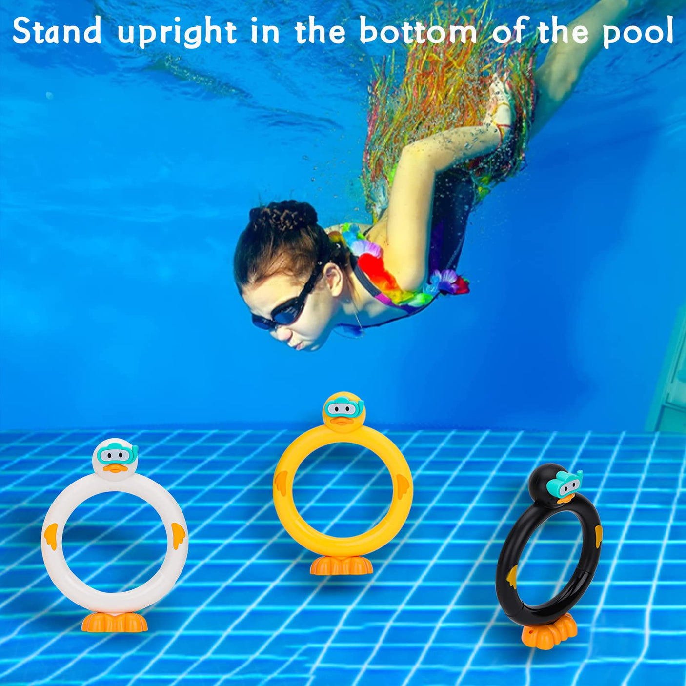 Summer Pool Toys Underwater Diving Games Dive Sticks Duck 3-Pack