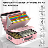 Fireproof Document Box, Hard Case Fireproof File Organizer with Lock Hard-Shell Design Fireproof Water Resistant Safe Box for Important Documents Certificates Laptop Passports Black