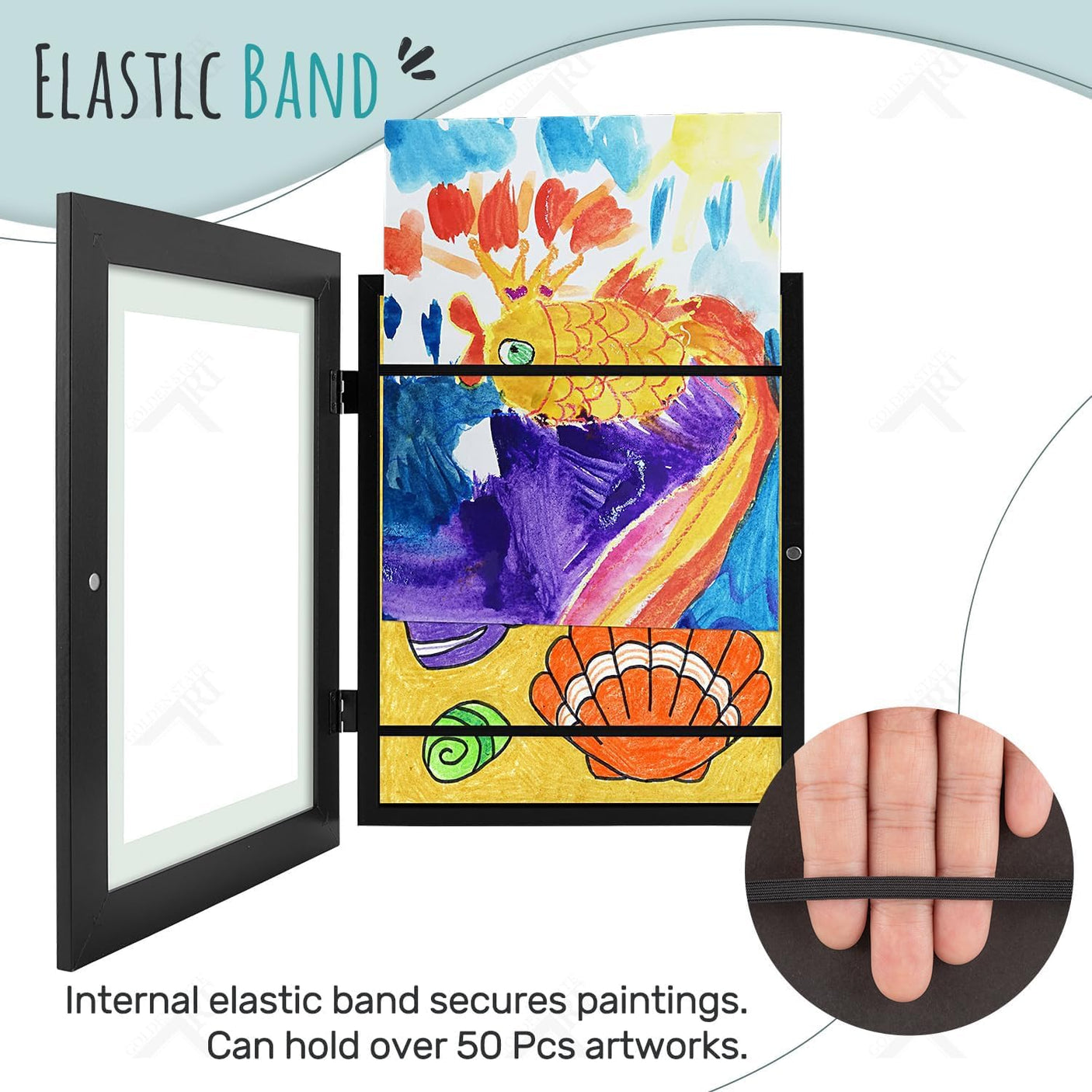 Golden State Art, 10x12.5 Kids Art Frames, Front-Opening Picture Frame Great for Kids Drawings, Artworks, Children Art Projects, Schoolwork, Home or Office (Walnut Set of 2)