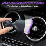 Ouzorp Car Interior Dust Brush, Car Detailing Brush, Soft Bristles Detailing Brush Dusting Tool for Automotive Dashboard, Air Conditioner Vents, Leather, Computer,Scratch Free