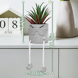 Zerzsy 3pcs Creative Artificial Succulents with Gray Flower Pots, Mini Potted Succulents for Home Office Desk Decor and Gift Choice