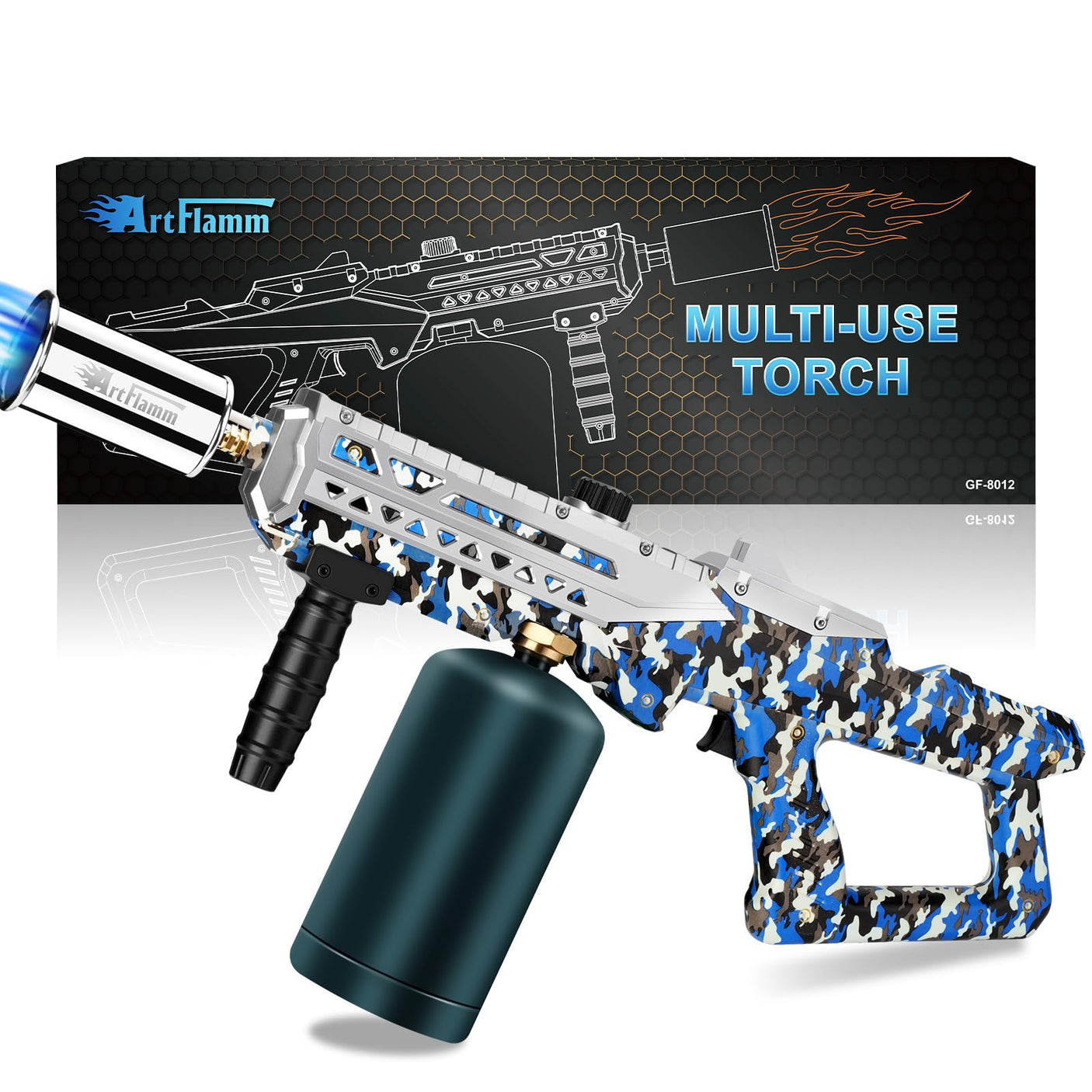 Powerful Grill Torch Gun | Propane Torch Gun, Adjustable Flamethrower | Blowtorch for BBQ, Camping, Charcoal Lighter & Fire Starter, 800,000BTU