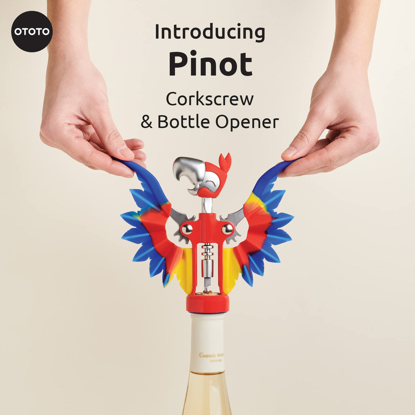 OTOTO 2-in-1 Wine & Beer Opener, Goth Halloween Gifts, Gothic Wine Accessories & Gifts for Wine Lovers, Spooky Corkscrew Bottle Opener, Wine Accessories, Wine Gifts, Cool Kitchen Gadgets (Vino)