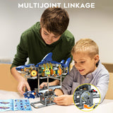 Mechanical Shark Building Set with LED Light, 687 PCS Movable Ocean Animal with Display Stand, Sea Fish Building Block Toy, Home Decor Gift for Adults Teens Kids Boys Ages 12+