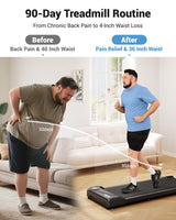 THERUN Walking Pad Treadmill Under Desk, Portable Mini Treadmill for Home/Office, Walking Pad Machine with 2.5HP and 265 lbs Weight Capacity Remote Control LED Display