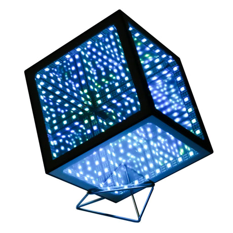 Infinity Hyper Cube LED Light LED Controller with Stand, Controller & Sound & App Reactive Table Lamp - Cool & Creative Multicolor Decorative Mirror Art Desk Night Light (Small 4Inchs)