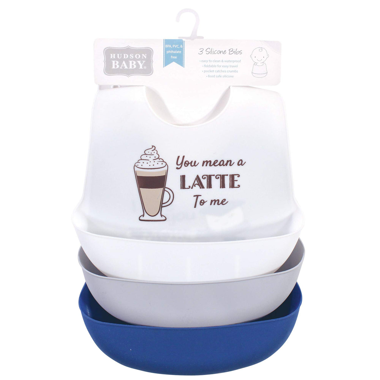 Hudson Baby Unisex Baby Silicone Bibs, Perfect Gentlemen, One Size