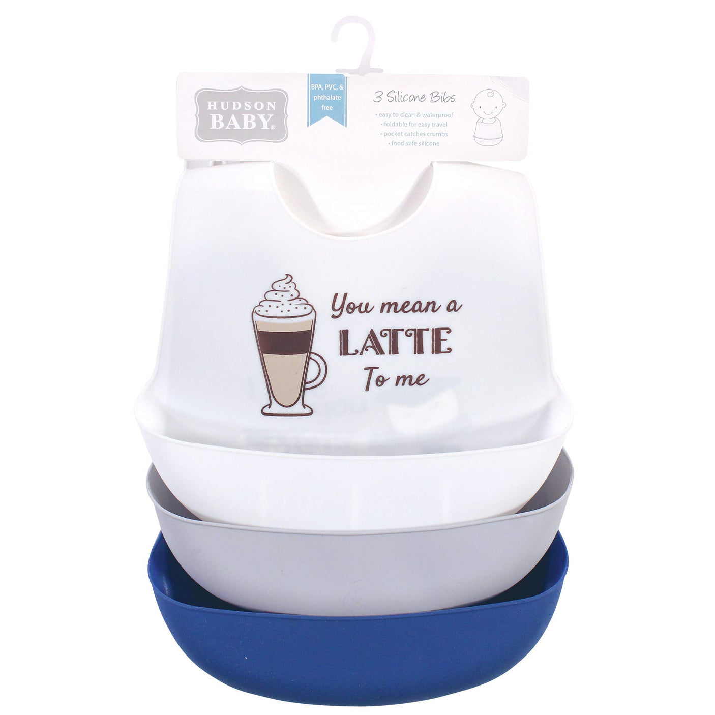 Hudson Baby Unisex Baby Silicone Bibs, Perfect Gentlemen, One Size