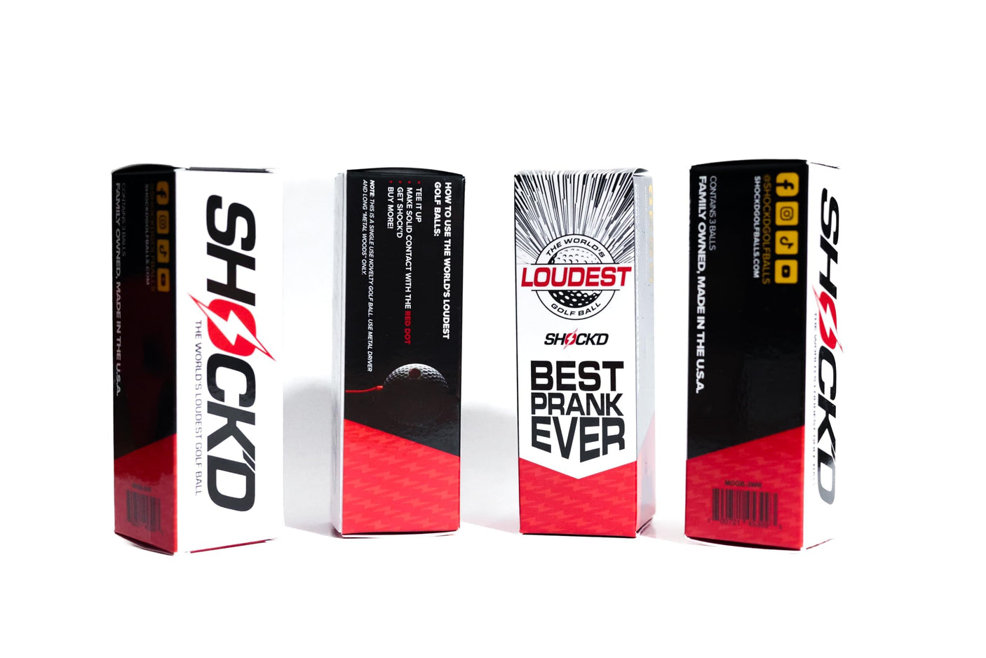 SHOCK'D GOLF BALLS - The World's Loudest Golf Ball - Viral Prank Ball (Sleeve of 3, Novelty)