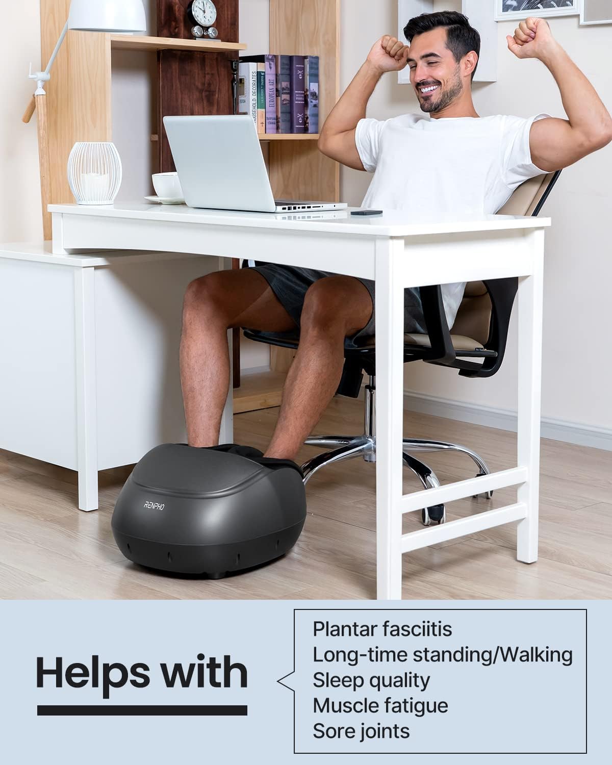 RENPHO Foot Massager with Heat, FSA & HSA Eligible, Christmas Gifts for Women Men, Shiatsu Foot Massager for Foot Care, Electric Foot Massage with Remote, Fits Up to Size 13 Feet
