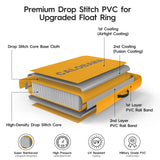 Round Floating Ring Inflatable Water Hammock Heavy Duty River Floats Lake Raft for Adults Tanning Pool Lounger Float Island Platform Pad Mat for Party