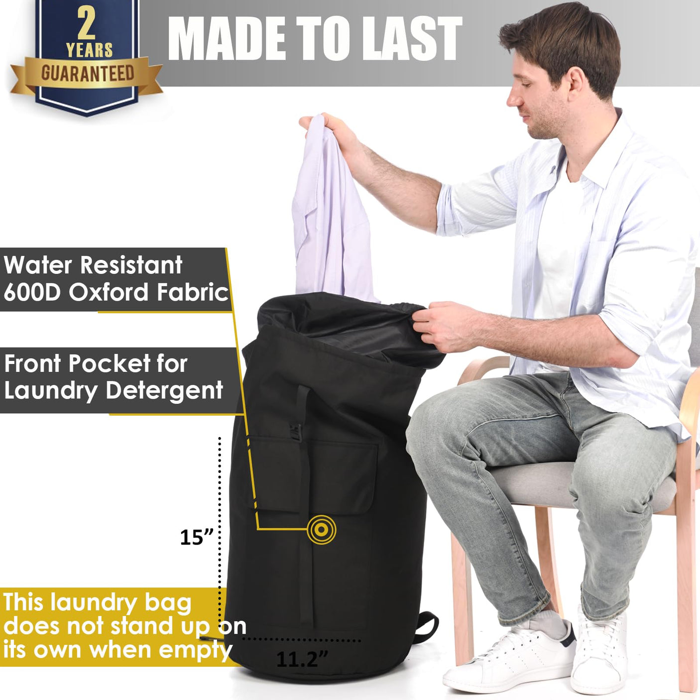 Laundry Bag Backpack Extra Large, 115L Laundry Backpack with Padded Shoulder Strap, Sturdy Travel Laundry Bags, Hanging Laundry Bag for College Dorm, Apartment, Clothes Hamper Bag for Laundromat