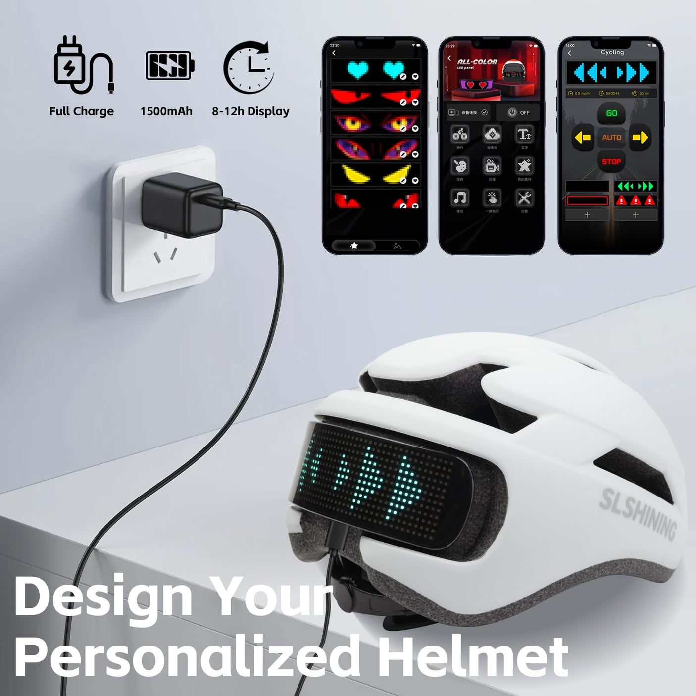 Smart Bike Helmet with Light: Bicycle Helmets for Adult Teens for Mountain & Road Cycling Electric Scooter Skateboard Skating