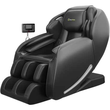 Real Relax Massage Chair Favor-06, Full Body Zero Gravity SL-Track Shiatsu Massage Recliner Chair with APP Control, Brown