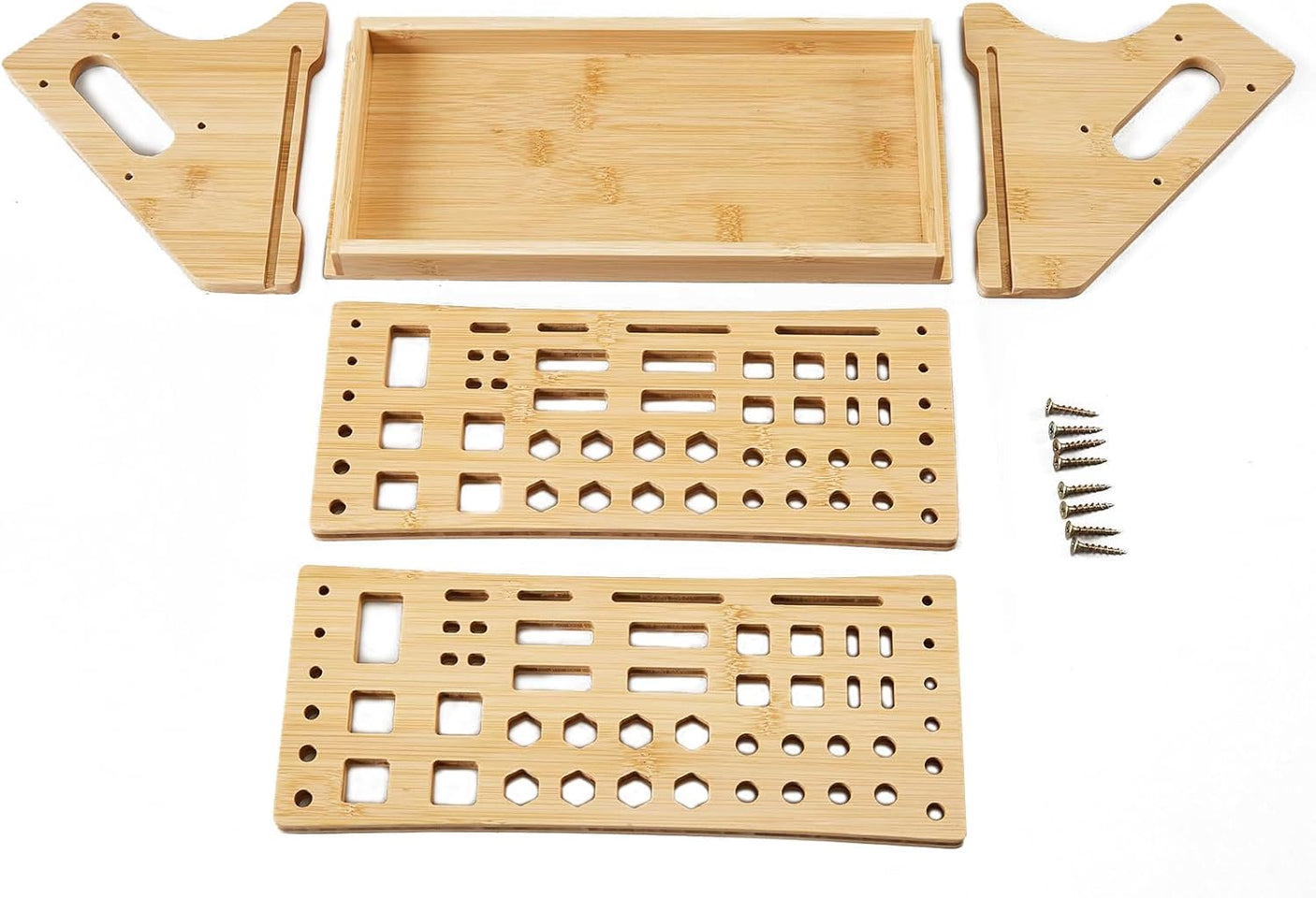 Bamboo Screwdriver Organizer Rack Desktop Hand Tool Stand and Repair Tool Storage Holder