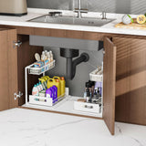 Under Sink Organizers and Storage 2 Tier Slide Out Kitchen Cabinet Organizer Sturdy Metal Bathroom Storage (Black, 1 Pack)