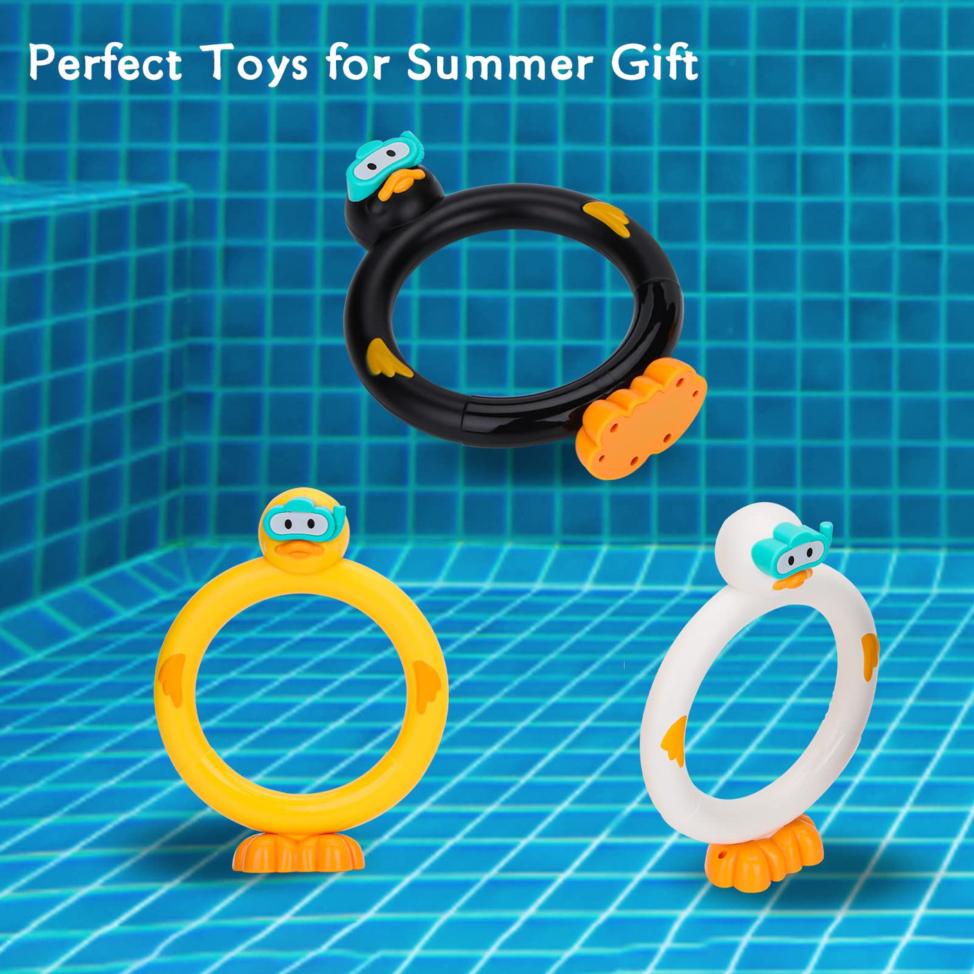 Summer Pool Toys Underwater Diving Games Dive Sticks Duck 3-Pack