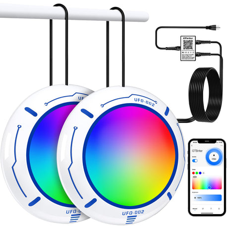 Above Ground Pool Lights with APP Control 20W RGB Dimmable LED Pool Lights with Suction Cups and Built-in Magnets 12V Underwater Pool Light for Above ground Inground Pools IP68 Waterproof 28FT Cord B