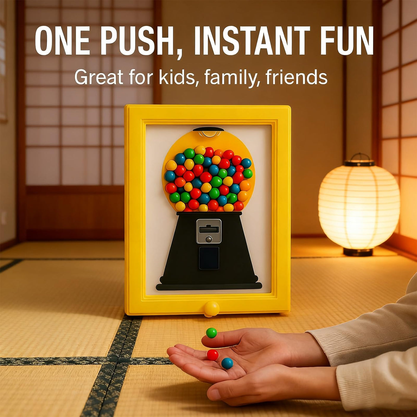 Candy Dispenser Picture Frame, Candy Frame Dispenser,Hanging Candies Machine Art, For Wall or Tabletop, Suitable For Birthday & Holiday Gifts(Yellow)