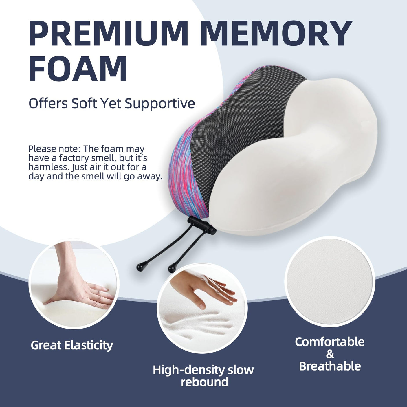 Travel Pillow with Extra Large Hood for Airplane Long Flights Privacy and Comfort Memory Foam with Velvet Cover for Road Trip Head&Neck Support for Plane Office Cars Sleeping & Rest (Pink)