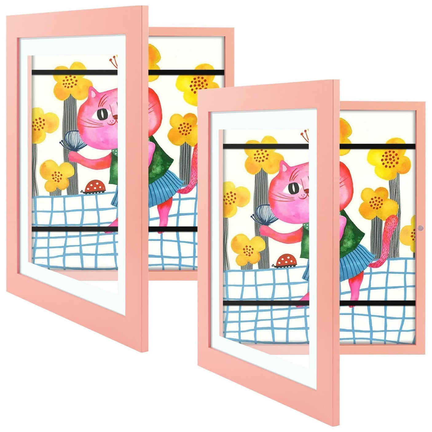 Golden State Art, 10x12.5 Kids Art Frames, Front-Opening Picture Frame Great for Kids Drawings, Artworks, Children Art Projects, Schoolwork, Home or Office (Walnut Set of 2)