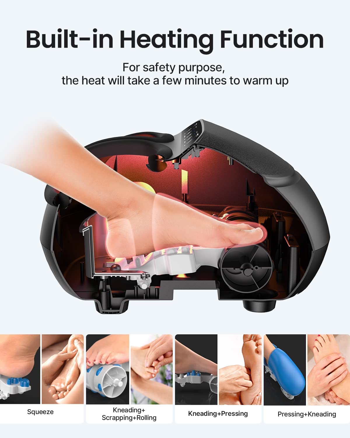 RENPHO Foot Massager with Heat, FSA & HSA Eligible, Christmas Gifts for Women Men, Shiatsu Foot Massager for Foot Care, Electric Foot Massage with Remote, Fits Up to Size 13 Feet