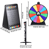 WinSpin 30" Prize Drop Board Foldable Stand Disk Drop Board Game Customizable 6 Slots with 10 Pucks for Carnival Tradeshow Party, (19"x30")