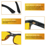 CARFIA Night Vision Glasses Driving for Men Women Anti-glare,Safety HD Yellow Lens Fishing Golf Narrow Face Glasses