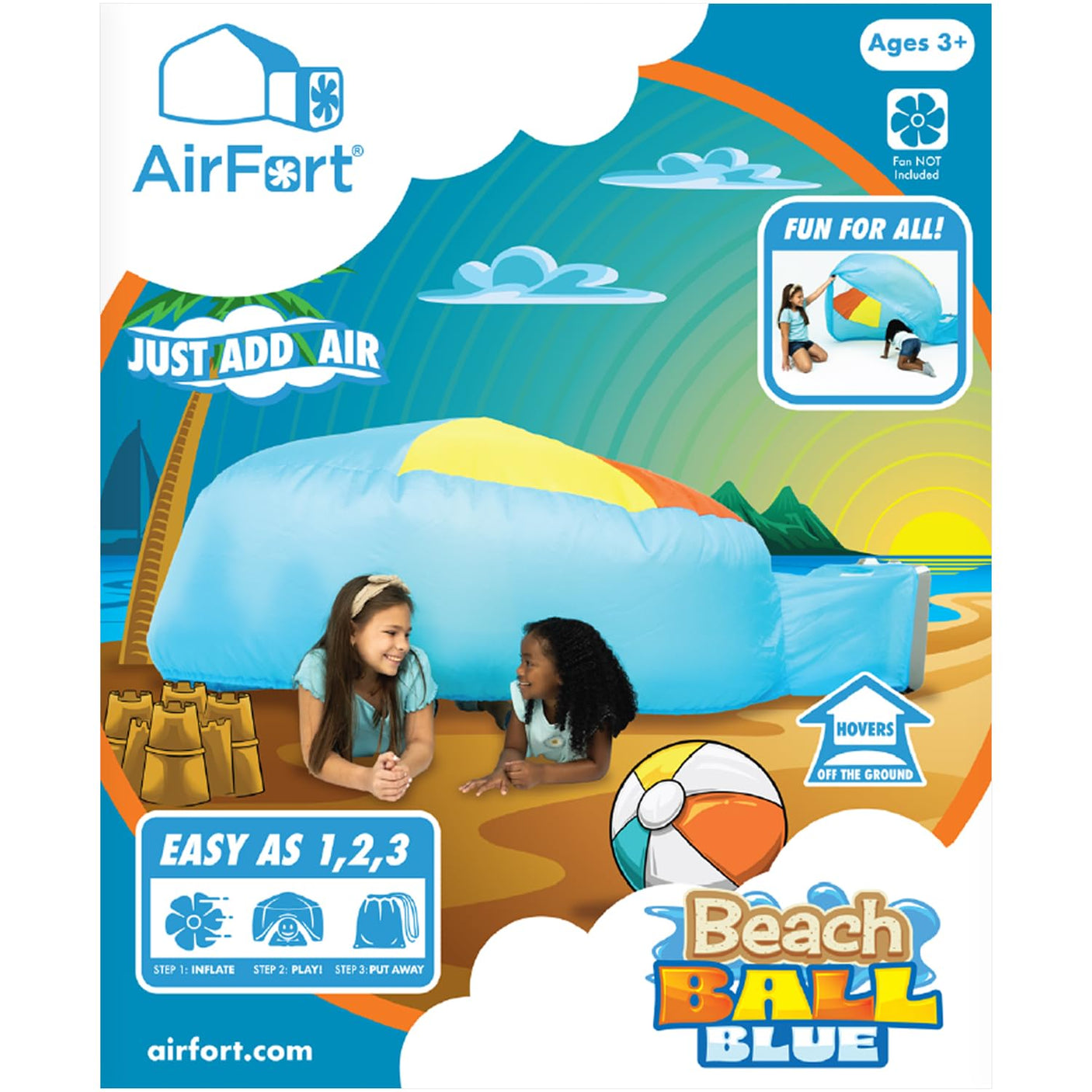 The Original Patented AirFort - Build A Fort in 30 Seconds, Inflatable Fort for Kids, Play Tent for 3-14 Years, A Playhouse Where Imagination Runs Wild, Fan not Included (Starry Night)