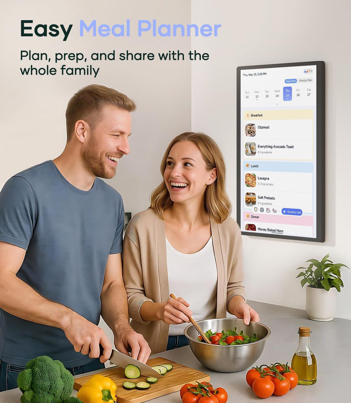 Cozyla 32 Inch Digital Calendar Wall Touch Screen Chore Chart To Do List Notepad Electronic Smart Calendar Digital for Family Meal Planner Support All App Via App Store Android Tablet Wall Mount Black