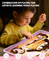 Light Table for Kids-Sand Painting Light Box Sand Art Kits Light Table Toys for Boys and Girls, 16" (Blue)