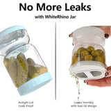 WhiteRhino Pickle Jar with Strainer Flip,34oz Pickle Container Pickle and Olive Hourglass Jar,Glass Flip Pickle Jar Juice Separator Jar with Airtight Lid for Jalapeno Gherkin