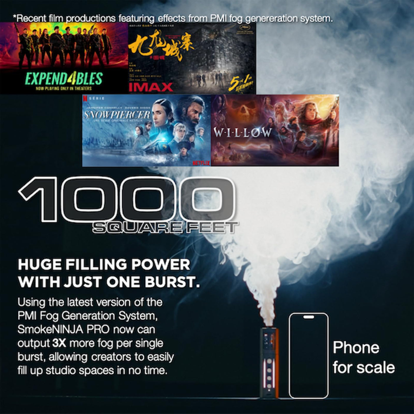 PMI SmokeNINJA PRO HAZER KIT - Portable Fog Machine with Bluetooth, 3rd Gen Haze Nozzle for Cinematic & Studio Use - Perfect for Cinematography, Photography, and Events (PRO HAZER KIT)